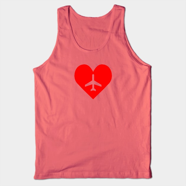 Airport/Airplane Symbol Heart Tank Top by Vidision Avgeek